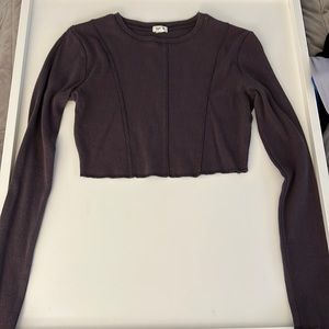 Grey Garage long sleeve crop top